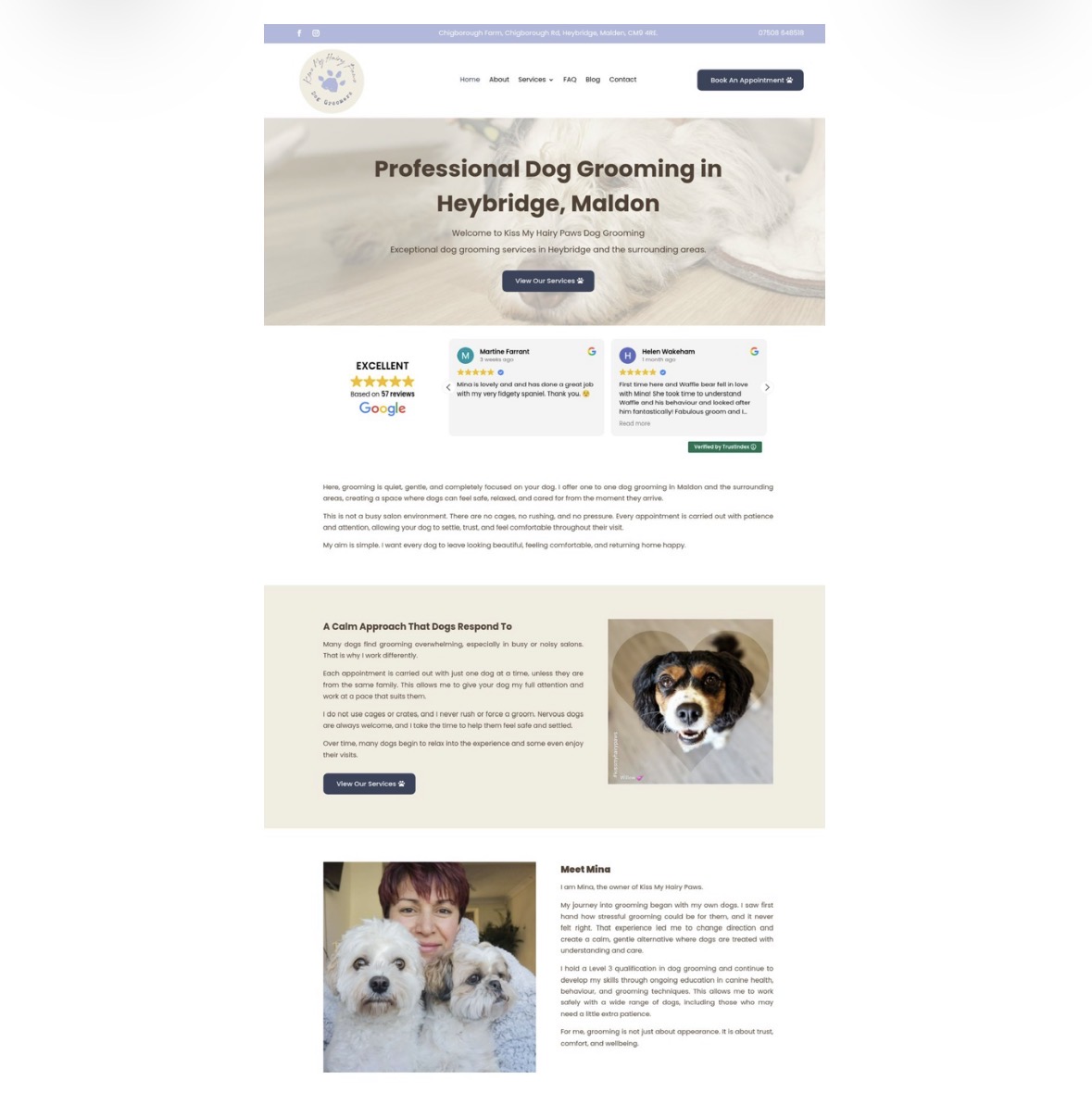 Kiss My Hairy Paws website screenshot